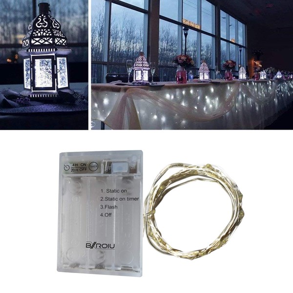 BXROIU BXROIU 2 x 20er Micro LED Lichterkette Batterie betrieb