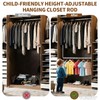 HDbonemu Foldable Hanging Closet Rod Adjustable Width and Height, Chrome