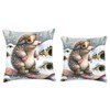 Mole Snowboarding With Goggles. Snowboard Snowboarder Rodent Throw Pillow