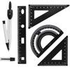 WANTOUTH 5 PCS Geometry Set 4 Pcs Aluminum Metal Scale
