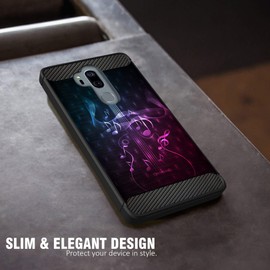CASES ON DESK Case Compatible with LG G7 ThinQ | LG G7, Slim Black Flexible TPU Case, Guitar Music Design, Shock Protection