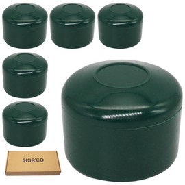 SKIR'CO RAL 6005 Fence Post Caps Round 42 mm Green Plastic Caps for Round Fence Posts Fence Post Covers Moss Green (Pack of 6)