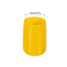 MECCANIXITY 20pcs 1/2 inch(12mm) Rubber End Caps Cover PVC Vinyl Screw Thread Protector Round Wire Shelf Caps for Screw Bolt Pipe Fence Post, Yellow