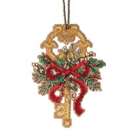 Mill Hill DIY Mill Hill Winter Key Antique Key Pine Bow Bead Cross Stitch Ornament Kit
