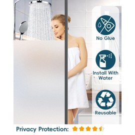 Frosted Glass Window Privacy Film Decorative with Tools, 2 Way Frosting Privacy Film for Glass, Static Cling Window Tint for Home Anti-UV, Covering Clings 47.2" by 78.74"