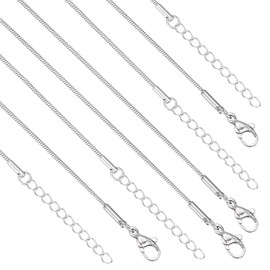 12 Pack Necklace Chains Bulk Adjustable Stainless Steel Snake Chain Necklace for DIY Jewelry Making