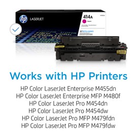 HP 414A Magenta Toner Cartridge | Works with Color LaserJet Enterprise M455dn, MFP M480f, Pro M454, MFP M479 Series | W2023A