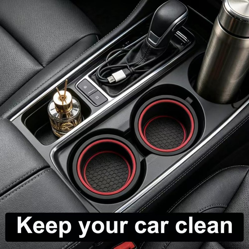 4PCS Universal Car Cup Holder Coasters, 2.75 Inch Waterproof Shock