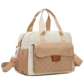 Large Insulated Lunch Bag for Working Women - Cute Adult Lunch Box Bag for Office with Thermal Compartment, Water Bottle Holder and Strap