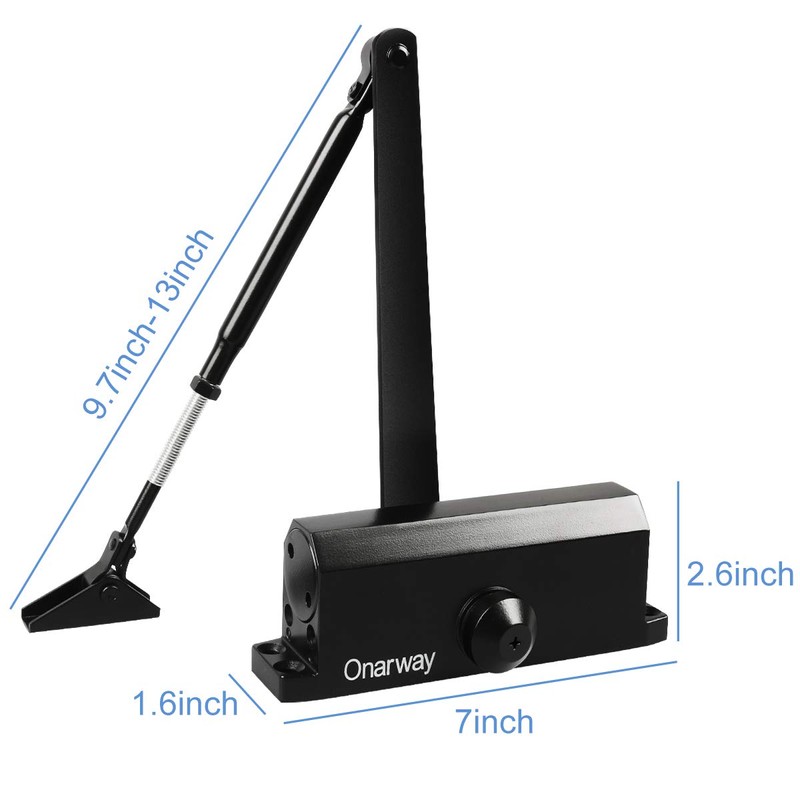Onarway Adjustable Automatic Size 3 Spring Hydraulic Door Closer/Closure Aluminum