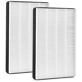 LINNIW 2 Pack True HEPA Replacement Filter F2 Compatible with Filtrete Room Air Purifier Models FAP-C02-F2, FAP-T03-F2, Part No. FAPF-F2-O