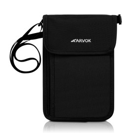 Arvok Premium Neck Stash Wallet RFID Blocking Travel Passport Holder Pouch for Men & Women