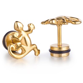 Feilok Unisex Tragus Ear Helix Cartilage Piercing Stud Earring Lizard Gecko Lizard Stud Earrings, Stainless Steel, No Gemstone