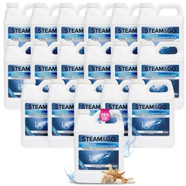 Steam & Go Demineralized Water for Steam Cleaner, PVC-Free Floor Cleaner Liquid Compatible With Any Mop Steamer, Ready-to-Use Multisurface Cleaner, Scented Mop Solution, Clean Ocean, 32 oz, Pack of 18