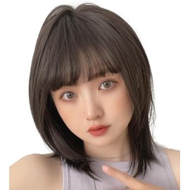 Bright Lala hf1420-BC Wig, Full Wig, Medium Wig, Inner Color, Black Hair, Straight