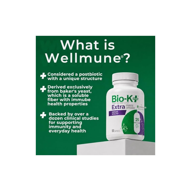 Bio-K+ Immune Health Probiotic with Wellmune, 60 Vegan Capsules