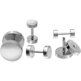 PIERCINGLINE Titanium Fake Plug | Ear Stud Piercing | Choice of Colours and Sizes, Titanium (Grade 23)