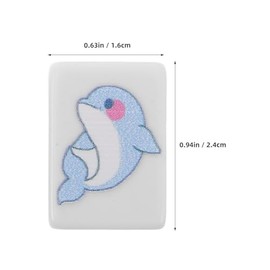 Juego de 64 fichas de Mahjong para Combinar: Juego de Bloques de Mahjong con temática oceánica Kawaii de 24 mm/0,94" - de Mesa de Animales