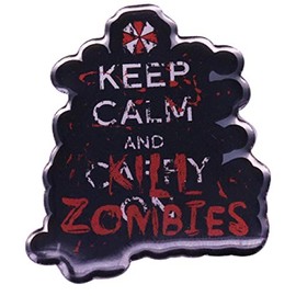 Resident Evil Keep Calm and Kill Zombies 1 Inch Tall Metal Enamel Pin