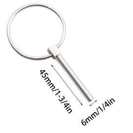 Adyoney 2 Pcs 1/4" x 1-3/4" Heavy Duty Lynch Pin, 304 Stainless Steel Linch Pin with Ring, Fit for Bike Farm Tractors Trailers Trucks (6mm x 45mm)