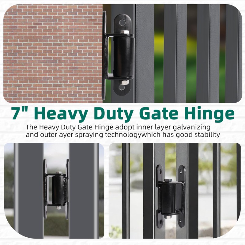 Riyhch Heavy Duty Gate Hinge 7 inch, Black Outdoor Bolt