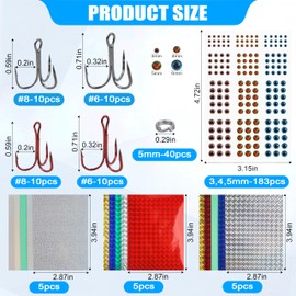 Unpainted Fishing Lures Making Kit, 278/289pcs Blank Topwater Fishing Lures Set Include Fishing Pliers Treble Hook Split Rings Fishing Lure Eyes Fishing Stickers Fishing Tackle (289pcs DIY Making Kit)