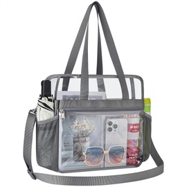 Oraben Clear Bag Stadium Approved 12x6x12 Tote Bag with Removable Strap Clear Lunch Bag for Work Sports Festival