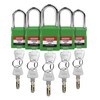 Lockout Tagout Locks - 5 Pack Green Locks, Keyed Alike