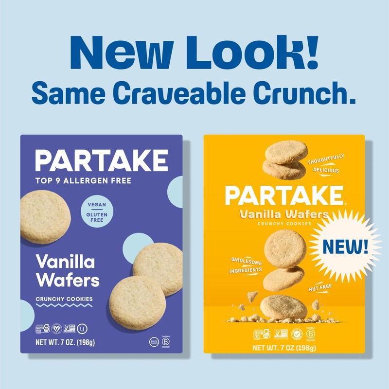 Gluten Free Partake Vanilla Wafers Cookies - Vegan - Free