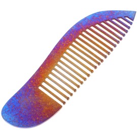 WOONEKY Portable Static Hairdressing Comb Lightweight Titanium Alloy Styling Comb with Wide Teeth for Hair Cutting and Salon Use Fish Shape Design