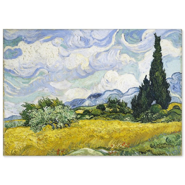 Van Gogh Poster Painting "Wheat Field with Cypress" A3 Size [Made in Japan] [Interior Wallpaper] Wallpaper Art Poster