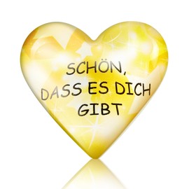 Otuuz 1 piece worry stone "Schön, dass es Dich gibt" heart shape lucky stone heart lucky charm heart-shaped worry stone courage gift for friends family