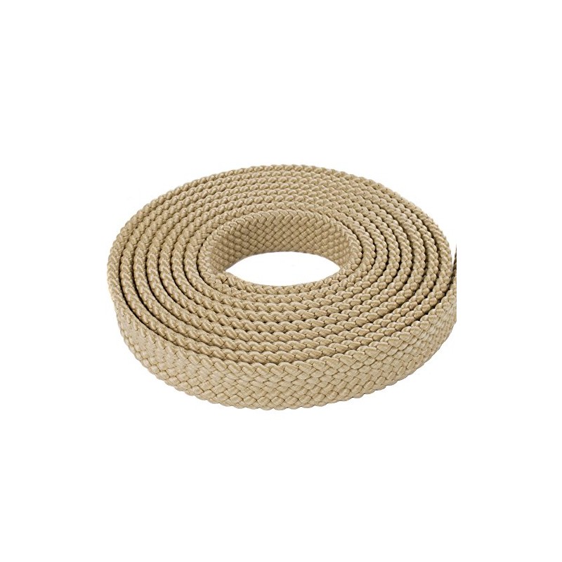 1 Inch PolyPro Rope - Soft Flat Hollow Braid (Tan,