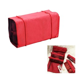 Lizihengpi Travel size toiletries organizer makeup bag set for women backpack toiletries hanging 4 mesh bags for easy carrying red