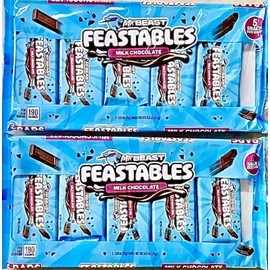 Feastables Mr Beast FEASTABLES Milk Chocolate 10 Bars 1.24oz Snack Size, Two 5 Packs