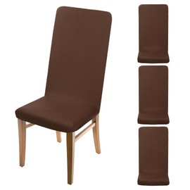 uxcell 4Pcs Dining Room Chair Covers, 45-55cm Soft Stretch Removable Parson Chair Slipcover Seat Protector Cover for Home Kitchen Hotel Restaurant, Coffee