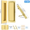 Dontay 2 Set Pocket Door Pull Handle,304 Stainless Steel, Rectangle