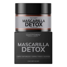 Mascarilla Facial Detox Skin Care Carbón Activado Arcillas Puras Limpieza Profunda Skincare Absorbe Grasas Purifica Disminuye Puntos Negros Poros Acne