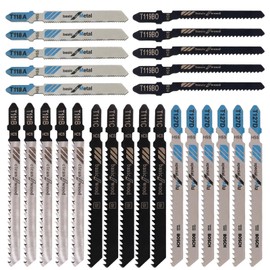 25PCS Jigsaw Blades Set for Wood and Metal Cutting, Compatible with Bosch Dewalt Milwaukee Jigsaws, Includes T111C, T118A, T119BO, T127D, T101B