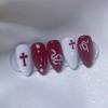 [Handmade Nail Tips] Red Snake Nail Tips - Full Square
