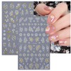 8 Sheets Flower Nail Stickers 3D Self-Adhesive Floral Nail Art