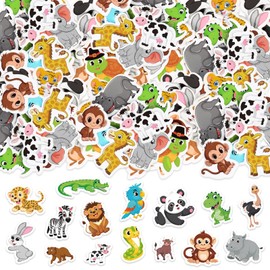 300Pcs Animals Foam Stickers, Self-Adhesive Cartoon Forest Animals Foam Reward Stickers for Crafts Forest Theme Party Favors Home Classroom DIY Supplies