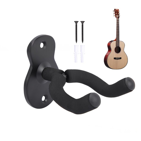 1 Stück Gitarren-Wandhalterung,Gitarrenhalterung,Wandhalterung Gitarre,Gitarren Wandhalterung,Universal Gitarren-Wandhalter Schwarz, Für Akustikgitarre,Klassische Gitarre,E-Gitarre,Bass,Ukulele