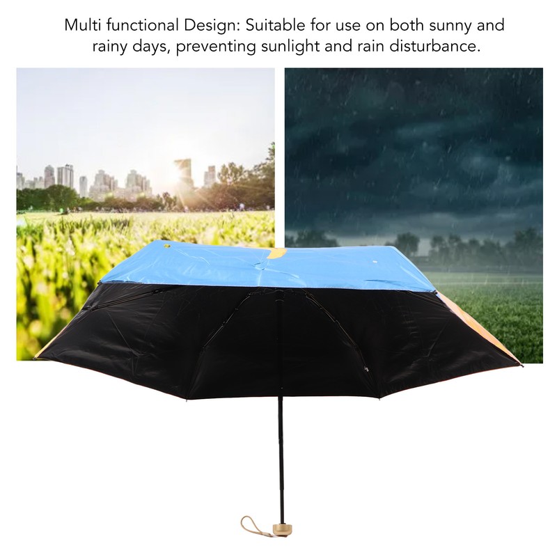 Sun Umbrella Compact Umbrella 5 Level Foldable 6 Ribs Multiuse
