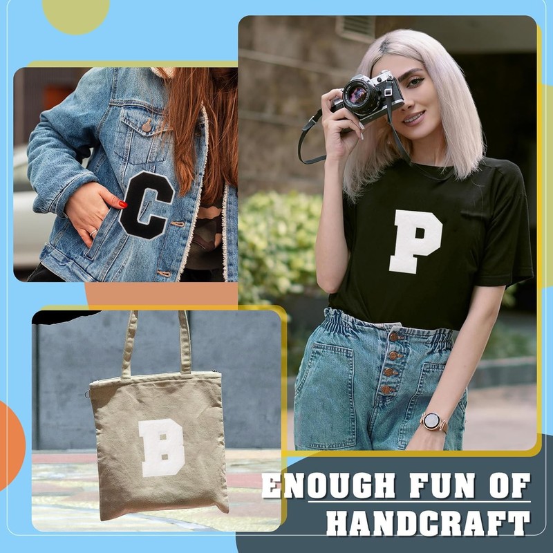 4Pcs 5 inches Chenille Letter T Patches Iron on Patches