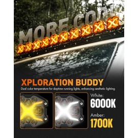 NOVSIGHT 4 Inch LED Pods - X Series Off Road Driving Light with Yellow DRL, Super Bright Pod Lights Drive Beam with Amber Cover, Off-road Fog Lights for Trucks Jeep Ford UTV ATV, 2-Year Warranty, Pair