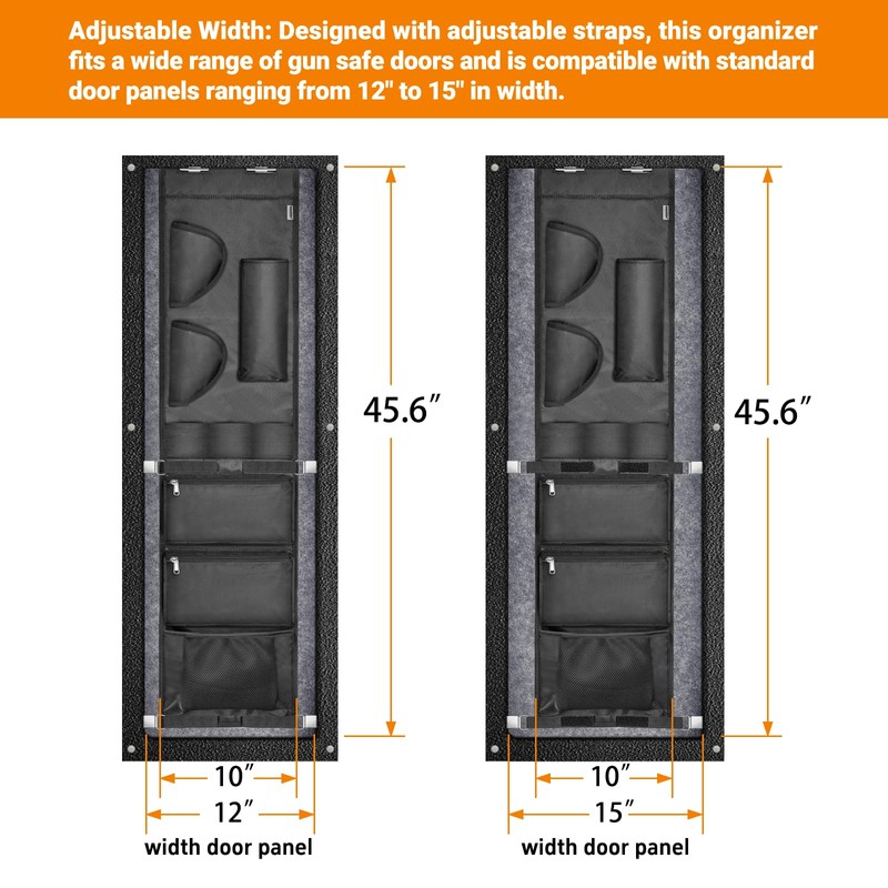 INKUITEN Gun Safe Door Organizer,Gun Safe Door Panel Organizer with