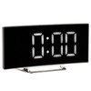 Digital Alarm Clock Mirror Smart Light Sensing Curved Screen LED