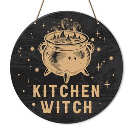 Kitchen Decor Sign, Kitchen Decorations for Home Dining Room Coffee Bar, Witch Coffee Bar Kitchen Decor, Witches Witch Witchcraft Decor for Home, Gifts for Women Girls, Kitchen Witch