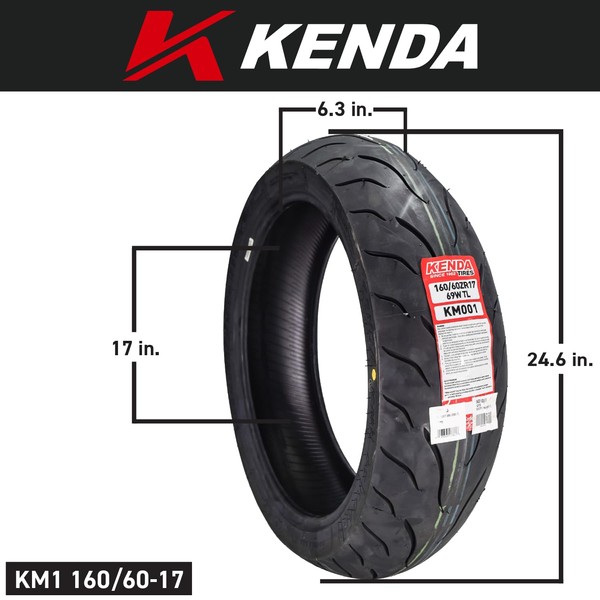 Kenda KM1 Sport Touring Rear Motorcycle Tire 160/60ZR17 69W TL w/Keychain